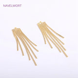 14K Plated Tassel Drop Earrings Fittings For Women