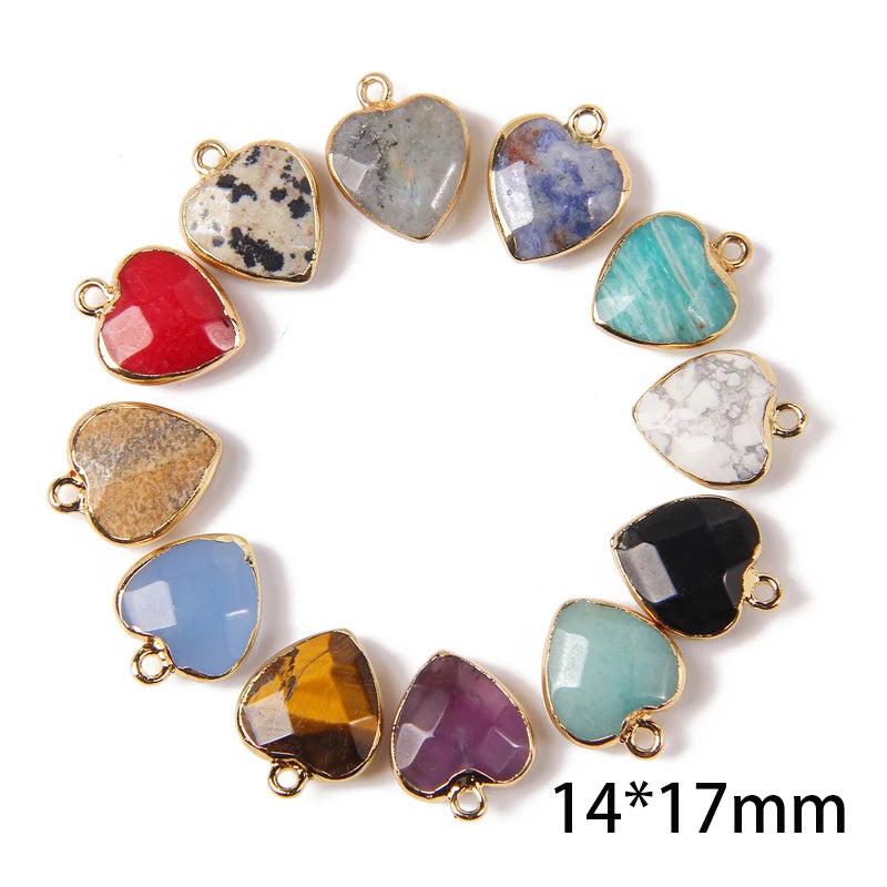 Natural Stone Heart Shape Pendants DIY Jewelry Making