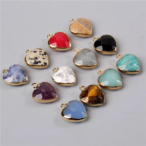Natural Stone Heart Shape Pendants DIY Jewelry Making