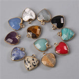 Natural Stone Heart Shape Pendants DIY Jewelry Making