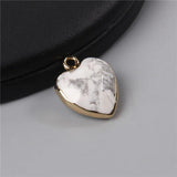 Natural Stone Heart Shape Pendants DIY Jewelry Making