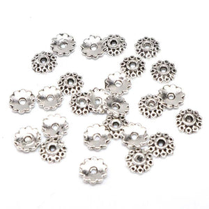 Tibetan Silver Plated End Caps Small Flower Beads 5mm 100/200pcs