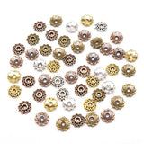 Tibetan Silver Plated End Caps Small Flower Beads 5mm 100/200pcs