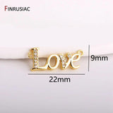 Sparkling Zircon Love Pendants for Necklace Jewelry Making, 2 Pack