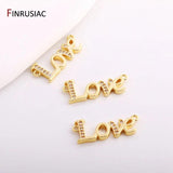 Sparkling Zircon Love Pendants for Necklace Jewelry Making, 2 Pack