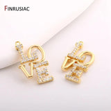 Sparkling Zircon Love Pendants for Necklace Jewelry Making, 2 Pack