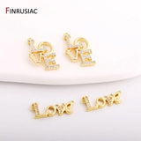 Sparkling Zircon Love Pendants for Necklace Jewelry Making, 2 Pack