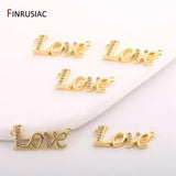 Sparkling Zircon Love Pendants for Necklace Jewelry Making, 2 Pack