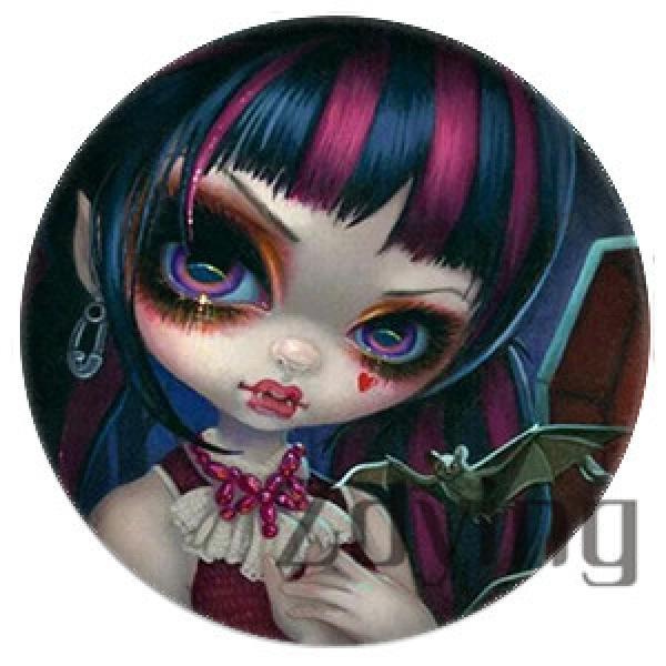 5pcs Glass Cabochons Little Girls Beads for Jewelry Making