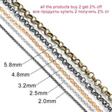 Bronze Round Link Necklace Chain Bulk Brass For Jewelry Making DIY