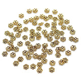 100/200pcs 6mm Silver Flower Cutout Bead Caps Jewelry Supplies