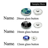 10mm 12mm 16mm 20mm 25mm Glass Cabochons Snap Button Charm Bracelet