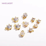 14K Plated Zircon Pendants, Crystal Earring Charms, Bulk Charms
