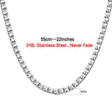 ASON High Stainless Steel Chain Jewelry Womem Men Necklace