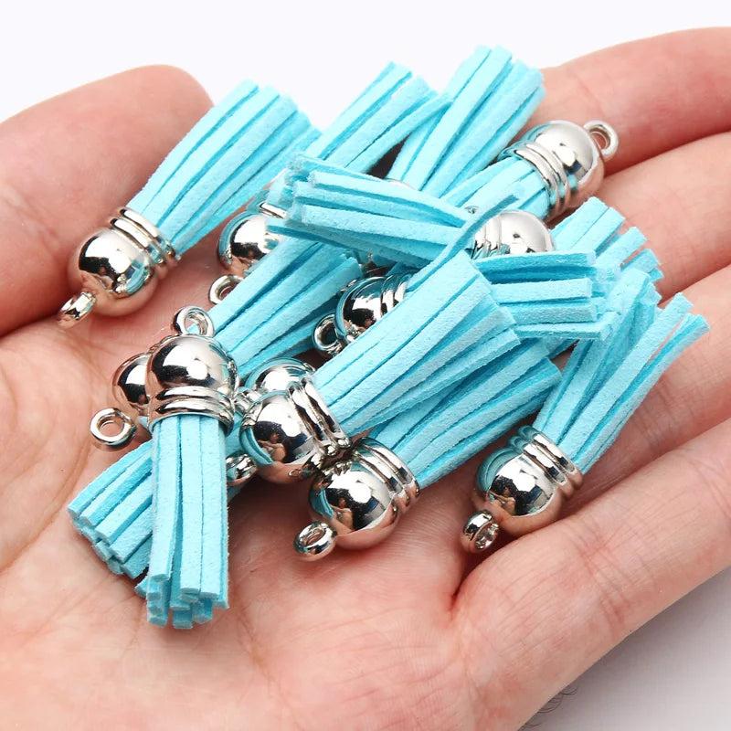 38mm Leather Tassel Fringe Keychain Strap Jewelry Fiber Fringe Suede Tassel Key