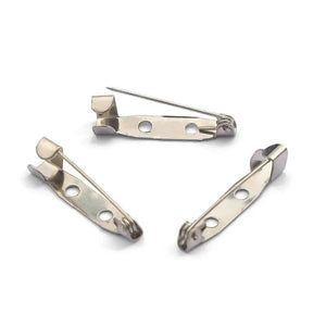 50pcs Metal Brooch Clip Base Pins Safety Pins Blank Base