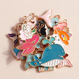 10pcs Ocean Mermaid Shell Charms for DIY Jewelry Making