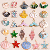 10pcs Ocean Mermaid Shell Charms for DIY Jewelry Making
