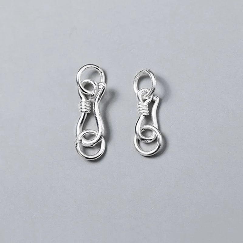 925 Sterling Silver Lobster Clasp Two Rings S925 Silver DIY Jewelry Making