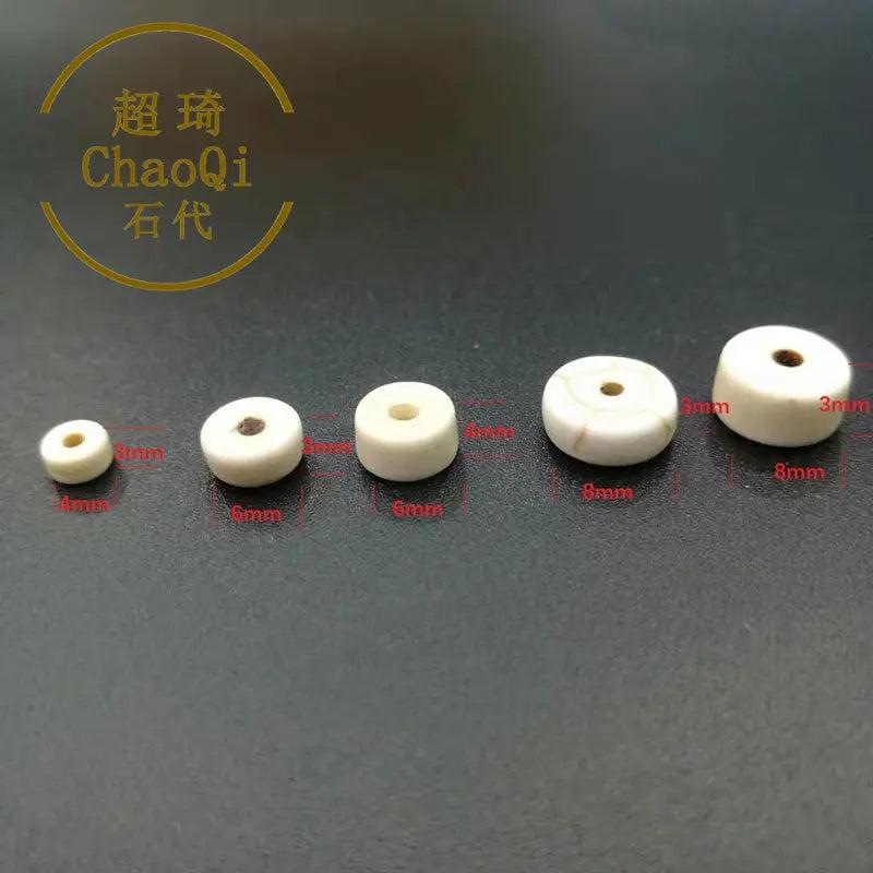 4-12mm Heishi Flat Ivory Turquoise Spacer Beads Round Stone Bracelet
