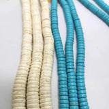 4-12mm Heishi Flat Ivory Turquoise Spacer Beads Round Stone Bracelet