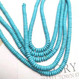 4-12mm Heishi Flat Ivory Turquoise Spacer Beads Round Stone Bracelet