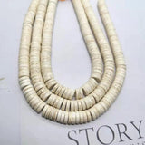 4-12mm Heishi Flat Ivory Turquoise Spacer Beads Round Stone Bracelet