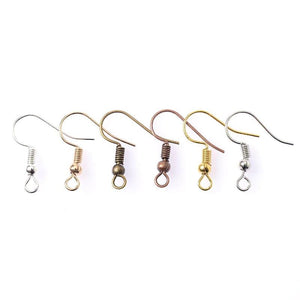 100Pcs 17mm Metal Gold/Silver Earring Hooks French Ear Wires