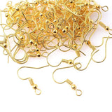 100Pcs 17mm Metal Gold/Silver Earring Hooks French Ear Wires