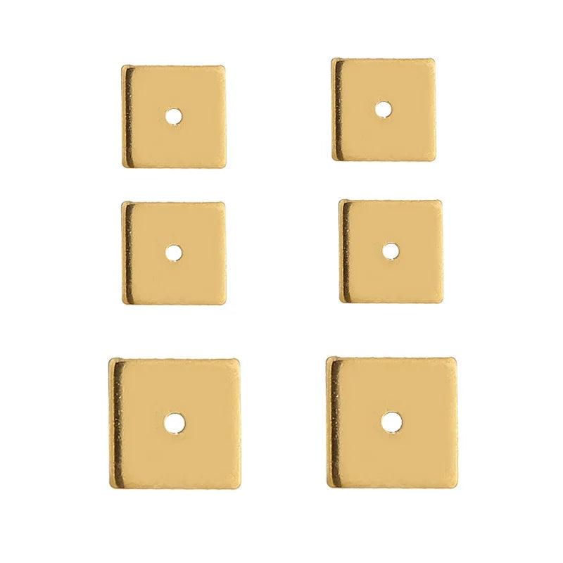 50 Stainless Steel Square Spacer Beads 6mm 8mm DIY Jewelry Making Supplies