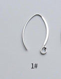 2pcs 925 Sterling Silver Earring Hooks 0.8mm Ear Wire DIY Jewelry Findings