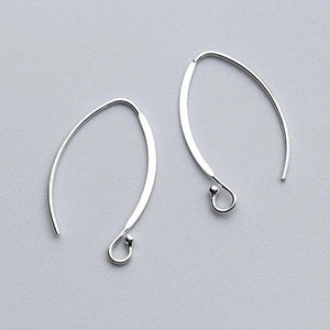 2pcs 925 Sterling Silver Earring Hooks 0.8mm Ear Wire DIY Jewelry Findings