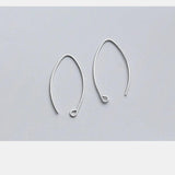 2pcs 925 Sterling Silver Earring Hooks 0.8mm Ear Wire DIY Jewelry Findings