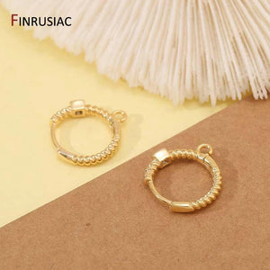 14K Plated Zircon Hook Earring for DIY Jewelry Making