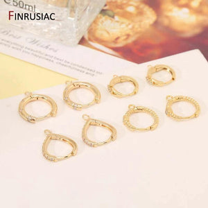 14K Plated Zircon Hook Earring for DIY Jewelry Making