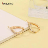 14K Plated Zircon Hook Earring for DIY Jewelry Making