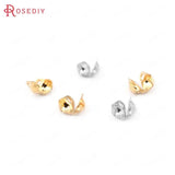 40PCS 18K Brass Ball Beads Chain Cover Clasps for DIY Jewelry Making
