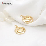 14K Plated Smiley Charms For Necklace Pendant DIY Jewelry Making