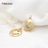 14K Plated Smiley Charms For Necklace Pendant DIY Jewelry Making