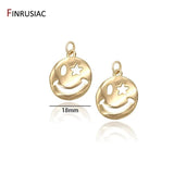 14K Plated Smiley Charms For Necklace Pendant DIY Jewelry Making
