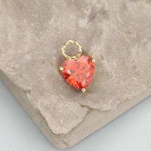 18k Plated Heart Shape Pendant with Zircons for DIY Jewelry Making