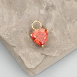 18k Plated Heart Shape Pendant with Zircons for DIY Jewelry Making