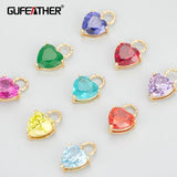 18k Plated Heart Shape Pendant with Zircons for DIY Jewelry Making
