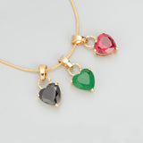 18k Plated Heart Shape Pendant with Zircons for DIY Jewelry Making
