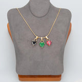 18k Plated Heart Shape Pendant with Zircons for DIY Jewelry Making