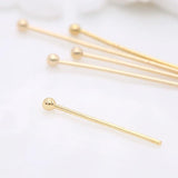 50Pcs Brass 18K Plated Ball Head Pin 50mm for DIY Jewelry Making