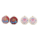 10PCS Chinese Brocade Carp Crane Plum Rabbit Charms for DIY Jewelry Making
