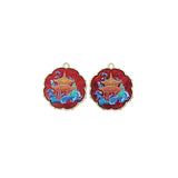 10PCS Chinese Brocade Carp Crane Plum Rabbit Charms for DIY Jewelry Making