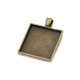 OMGALA 10pcs Square Cabochons Bases Charms Pendant Findings Crafts