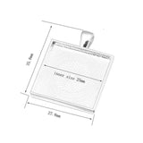 OMGALA 10pcs Square Cabochons Bases Charms Pendant Findings Crafts